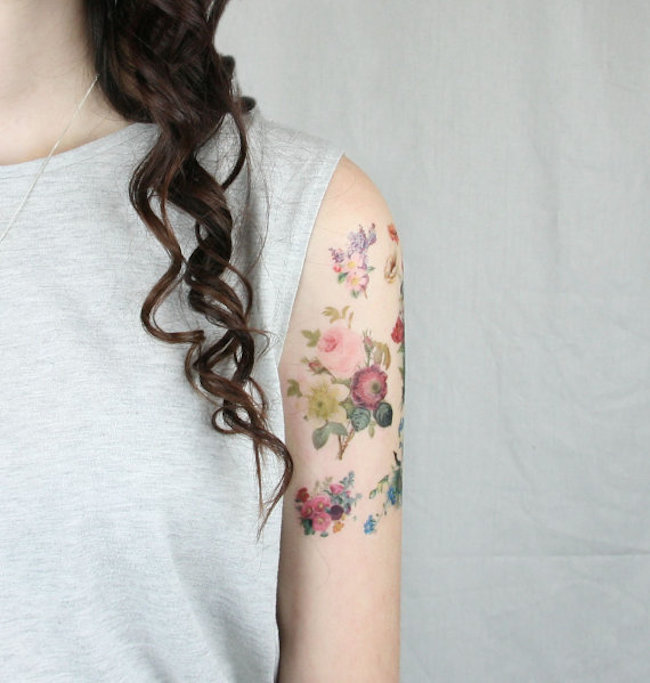 faux tatoos fleurs