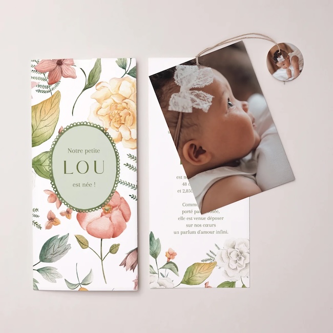 faire part naissance chic